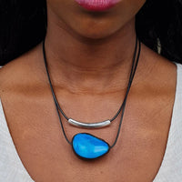 Tula Statement Necklace - Elegant Blue, Artful, Alive - SALVESSA