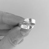 Aqua Vitae Ring - Adjustable Sterling Silver Wave Ring - SALVESSA