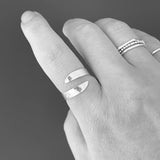 Aqua Vitae Ring - Adjustable Sterling Silver Wave Ring - SALVESSA