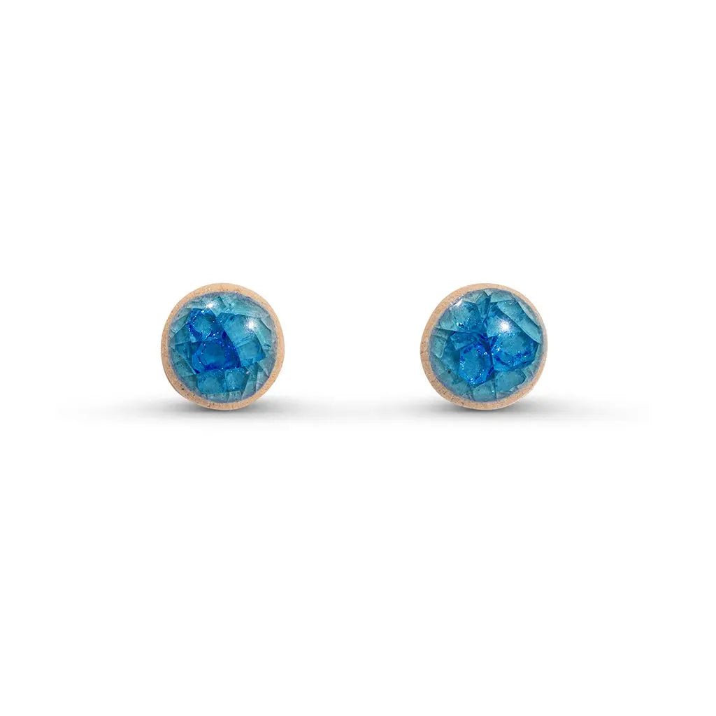 Blue Sapphire Spark Studs – Eco - Friendly Artisan Earrings - SALVESSA