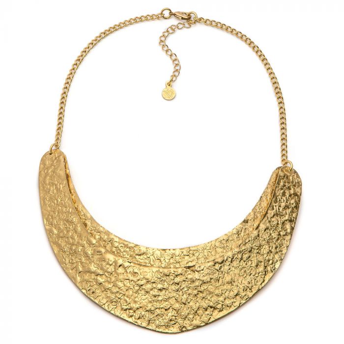 Handcrafted Brass Crescent Necklace - Salvessa