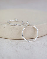 Echoes of Cornwall Silver Everyday Octagon Earrings – Handcrafted, Understated, Everyday Beautiful - SALVESSA