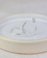 Echoes of Cornwall Silver Everyday Octagon Earrings – Handcrafted, Understated, Everyday Beautiful - SALVESSA