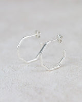 Echoes of Cornwall Silver Everyday Octagon Earrings – Handcrafted, Understated, Everyday Beautiful - SALVESSA