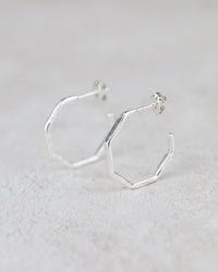 Echoes of Cornwall Silver Everyday Octagon Earrings – Handcrafted, Understated, Everyday Beautiful - SALVESSA