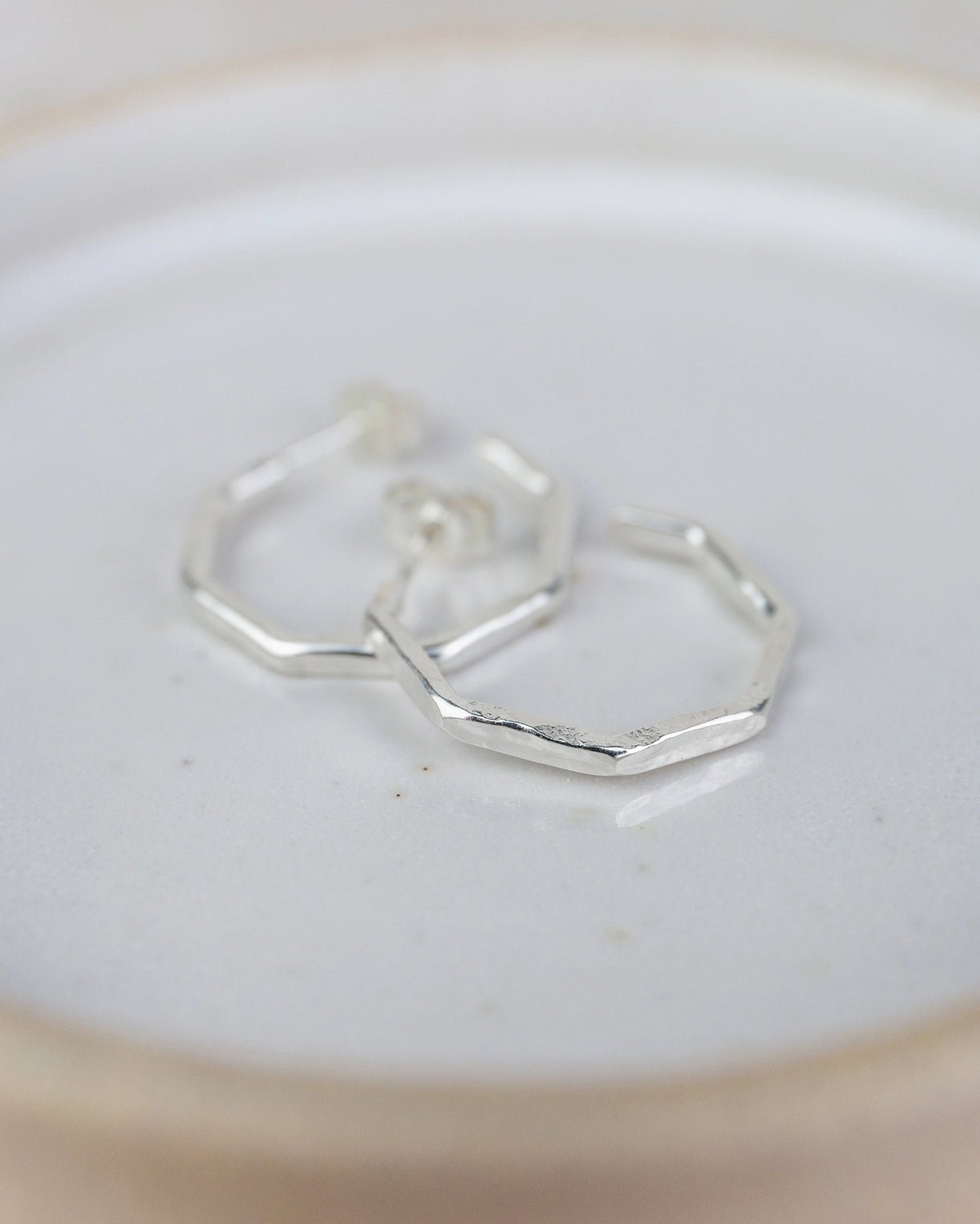 Echoes of Cornwall Silver Everyday Octagon Earrings – Handcrafted, Understated, Everyday Beautiful - SALVESSA