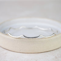 Echoes of Cornwall Silver Geo Wave Bangle – Crafted by Hand, Inspired by Nature - SALVESSA