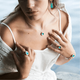 Laguna Verde Earrings – Emerald & Turquoise Gem Drops - SALVESSA