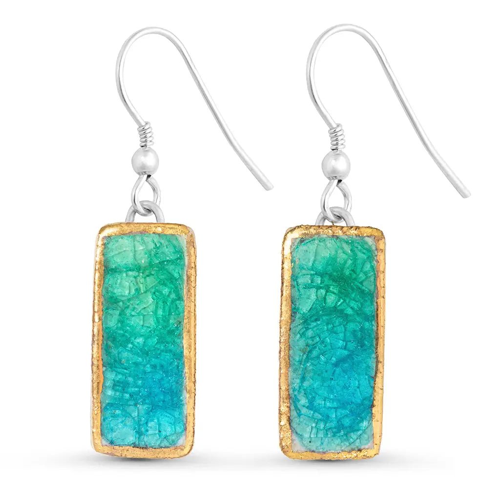 Laguna Verde Earrings – Emerald & Turquoise Gem Drops - SALVESSA