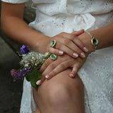 Laguna Verde Ring – Emerald Green Adjustable Round Design - SALVESSA