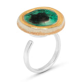 Laguna Verde Ring – Emerald Green Adjustable Round Design - SALVESSA
