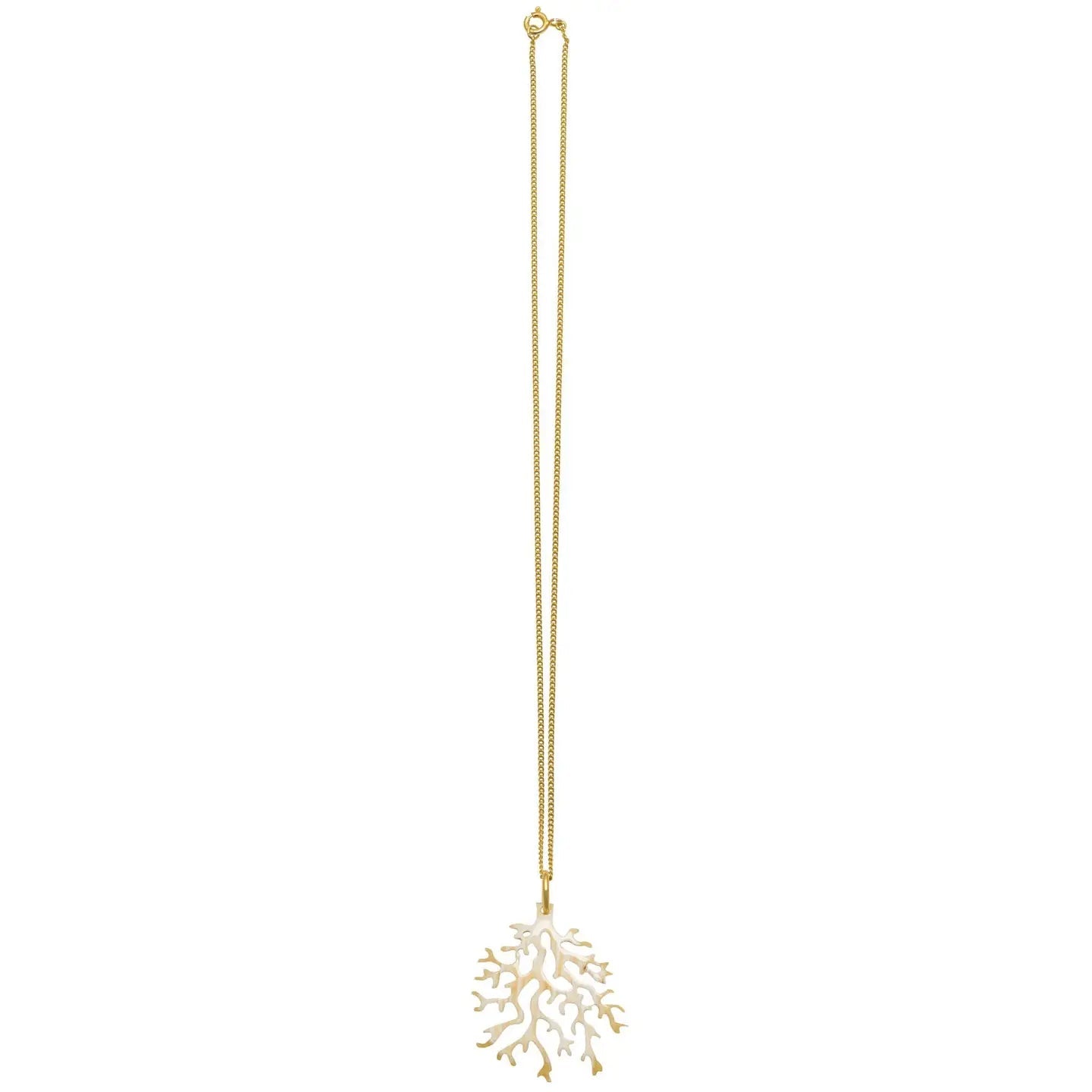 Luce Bianca Radiant Gold & White Coral Charm Necklace - SALVESSA