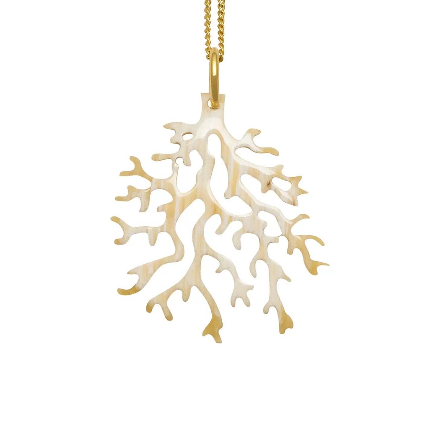 Luce Bianca Radiant Gold & White Coral Charm Necklace - SALVESSA