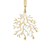 Luce Bianca Radiant Gold & White Coral Charm Necklace - SALVESSA