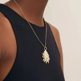 Luce Bianca Radiant Gold & White Coral Charm Necklace - SALVESSA