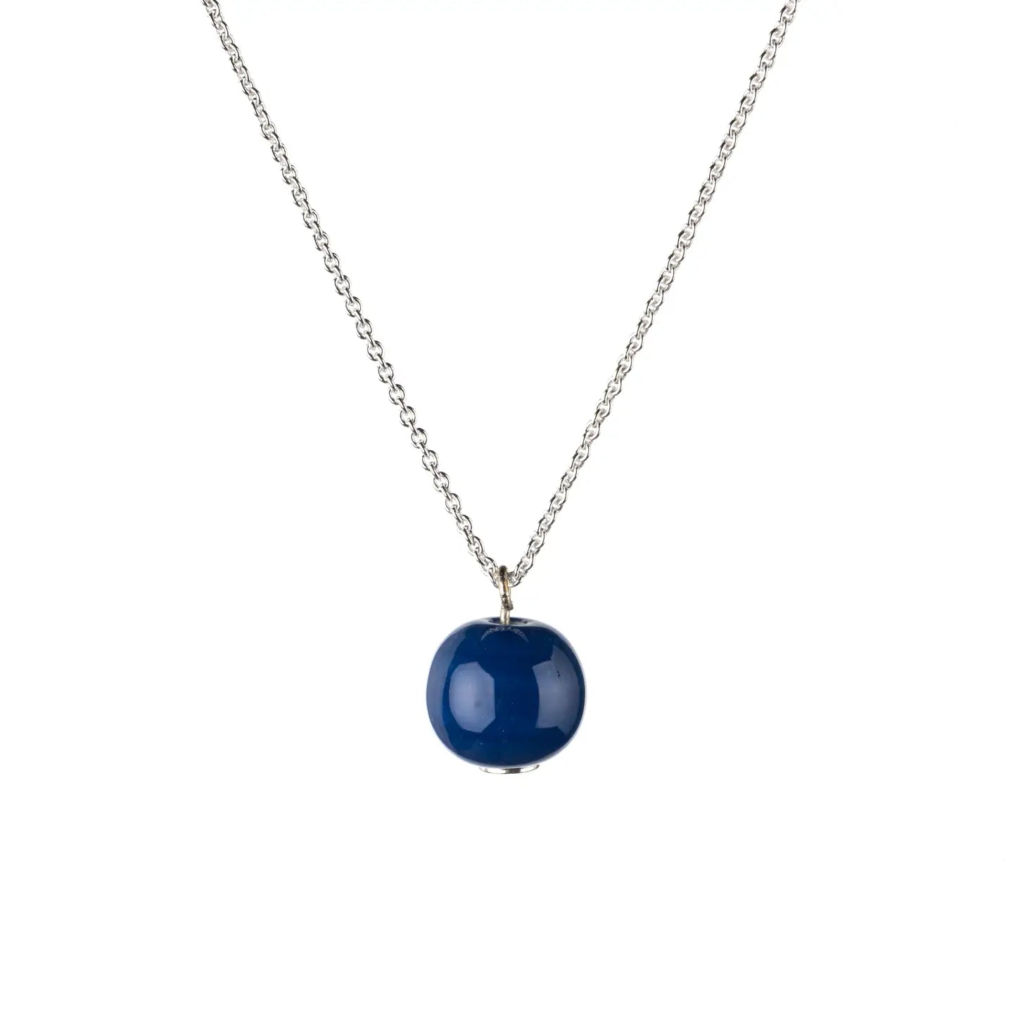 Morning Sky Pendant – Cornflower Blue Recycled Glass Necklace - SALVESSA