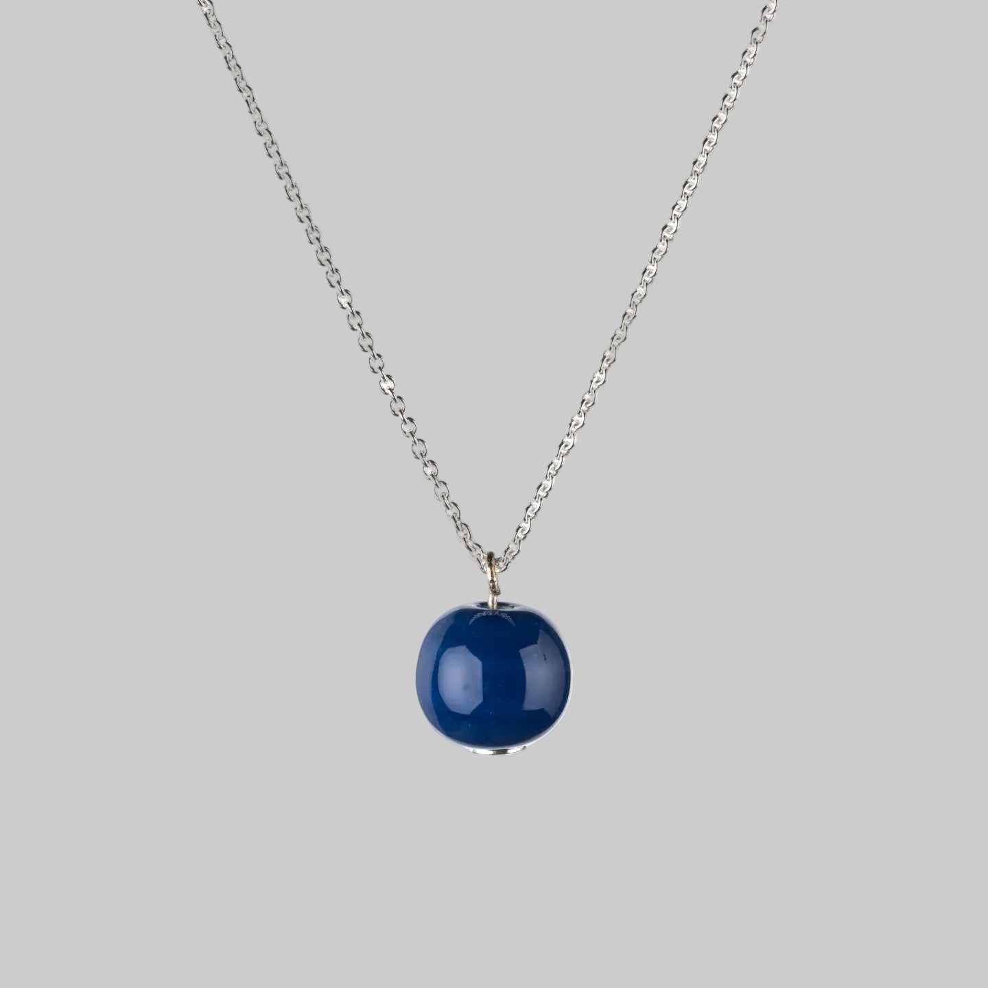 Morning Sky Pendant – Cornflower Blue Recycled Glass Necklace - SALVESSA