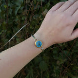Oceanus Blue Bangle – Handcrafted Round Silver - Plated Statement Jewellery - SALVESSA