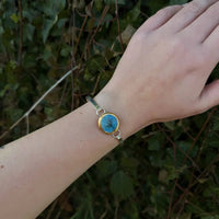 Oceanus Blue Bangle – Handcrafted Round Silver - Plated Statement Jewellery - SALVESSA