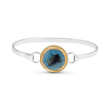 Oceanus Blue Bangle – Handcrafted Round Silver - Plated Statement Jewellery - SALVESSA
