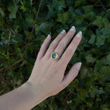 Oceanus Mini Ring – Handcrafted Adjustable Round Blue Glass - SALVESSA