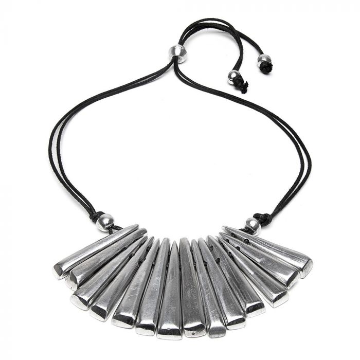 Geometric Triangle Bar Necklace – Recycled Aluminium