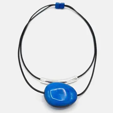 Tula Statement Necklace - Elegant Blue, Artful, Alive - SALVESSA