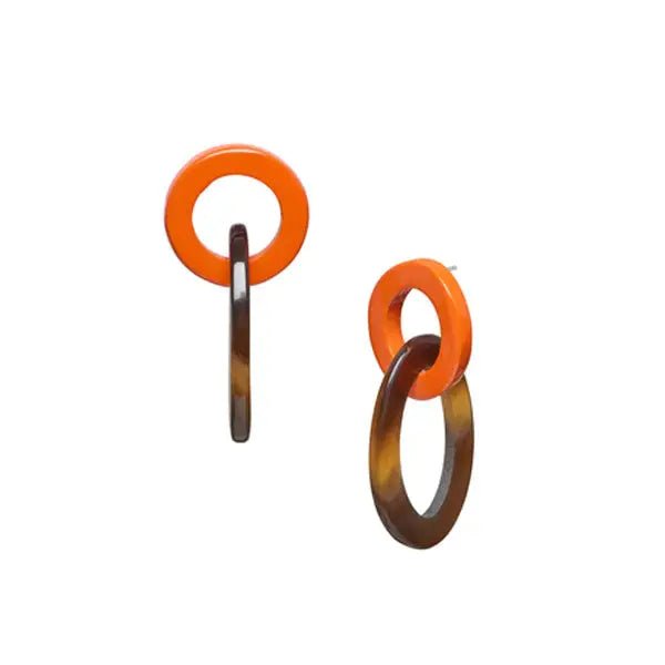 Vida Orange Statement Dangle Earrings - SALVESSA